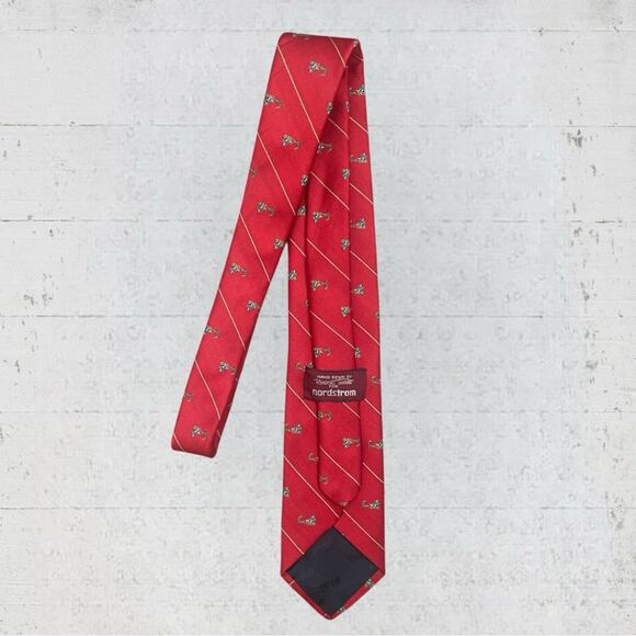 VTG Robert Talbots Handsewn for Nordstrom Silk Blend Christmas Santa Sleigh Tie - Picture 3 of 8